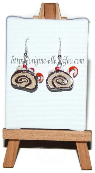 Boucles d'oreilles "part de bûche"