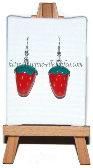 Boucles d'oreilles "Fraise"