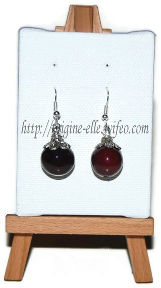 Boucles d'oreilles "Baroque Grenat"