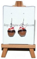 Boucles d'oreilles "Muffin à la fraise"